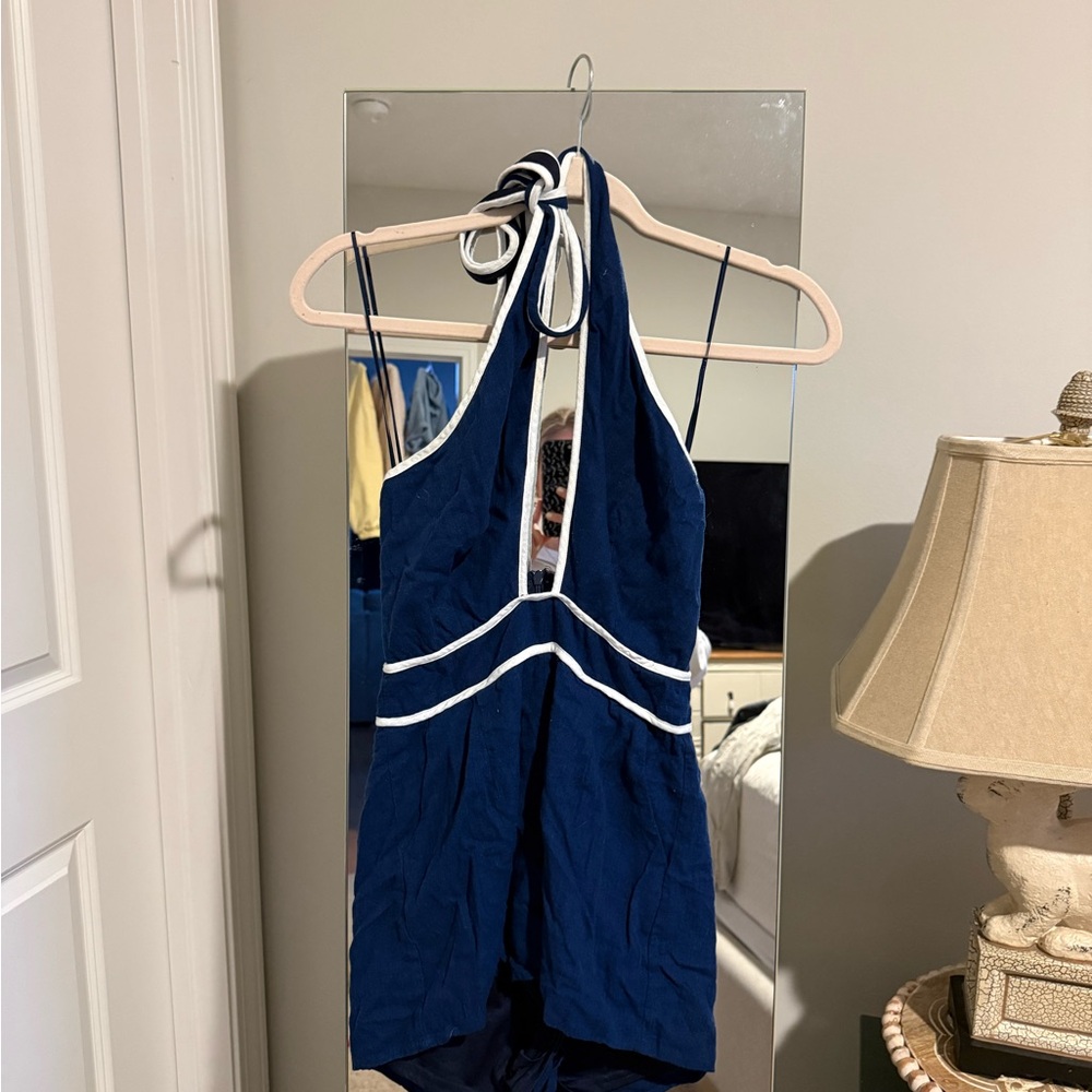 Superdown Navy and White Romper